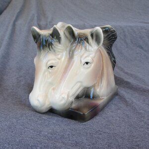 horses head ceramic planter pencil or brush holder my-neil vintage (W2841)